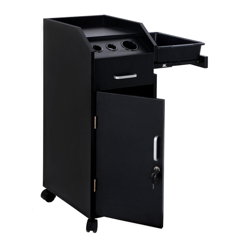 Rolling Salon Tool Cart with 3 Hair Dryer Holders and 4 Drawers – image 2