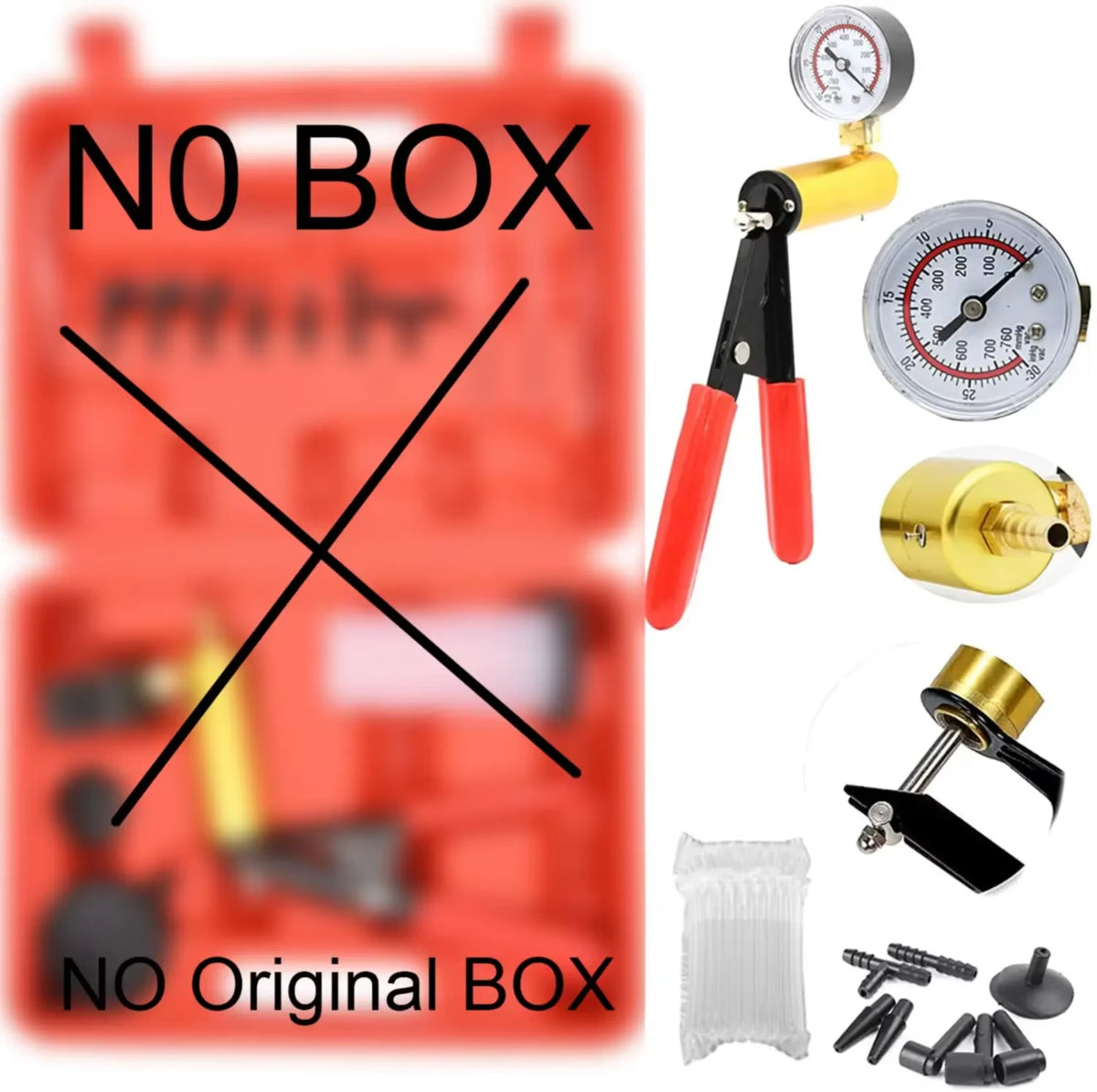 Hand Vacuum Pump Brake Bleeder Kit with Gauge and Adapters