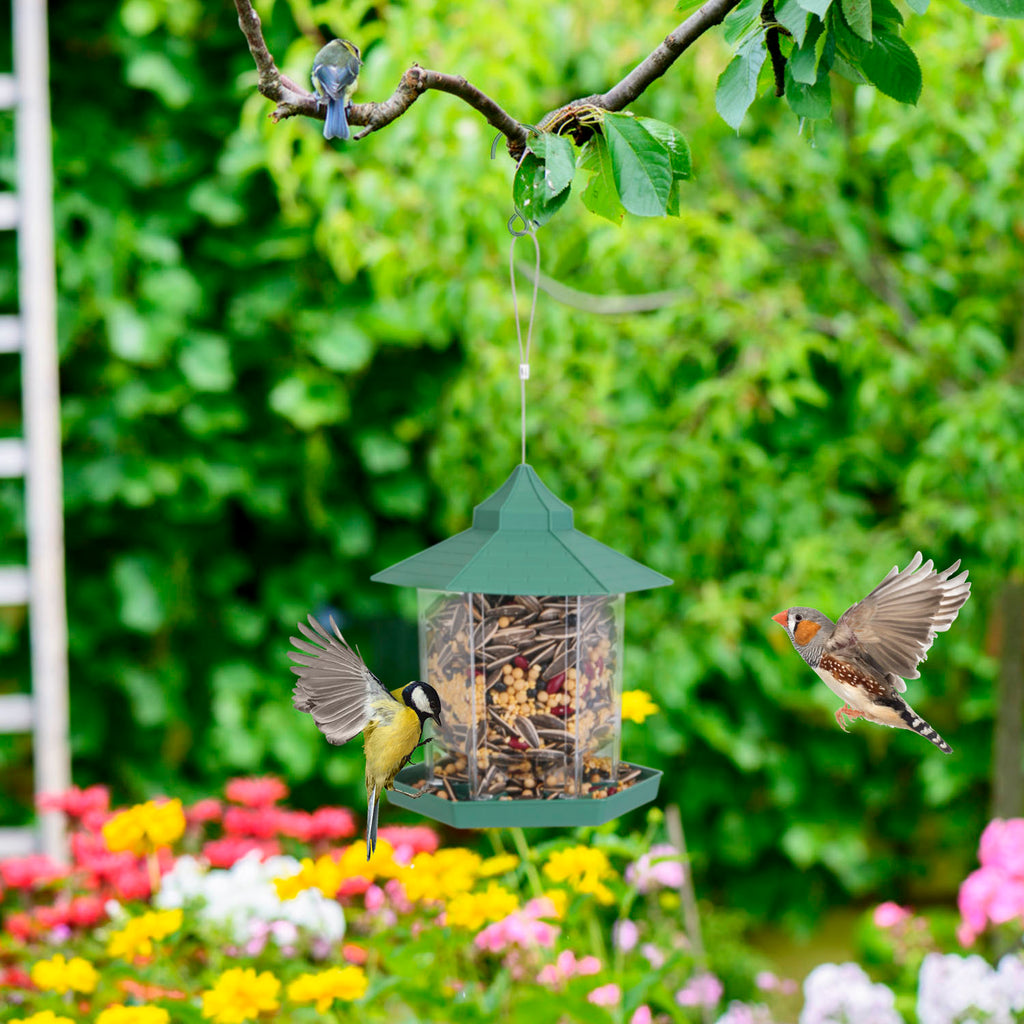 Gazebo Bird Feeder - Hanging 6-Port Wild Bird Seed Station – image 10