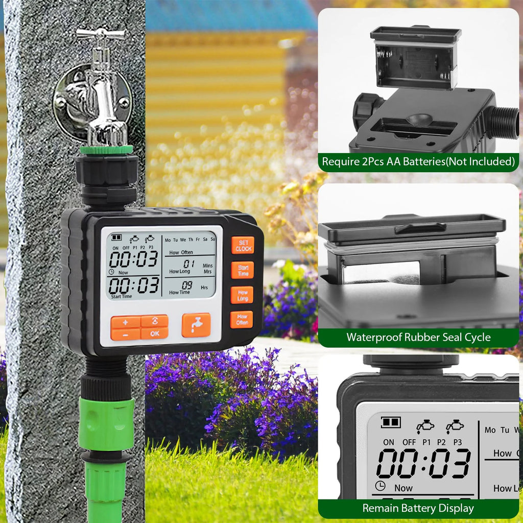 Sprinkler Timer - Programmable Hose Faucet Water Timer, 3 Programs – image 4