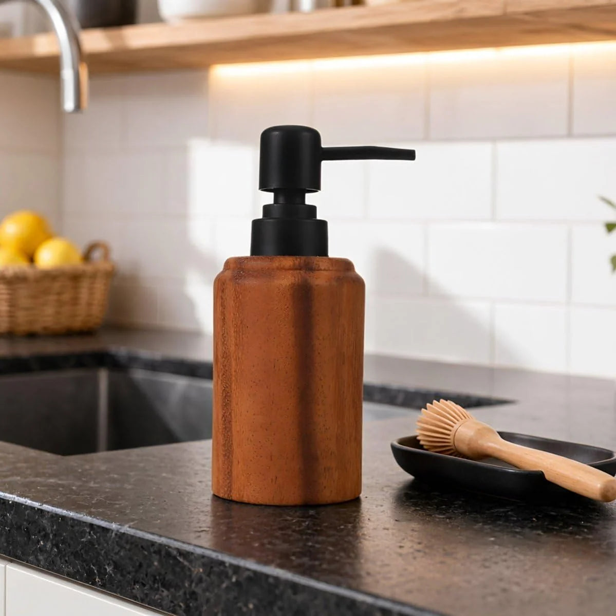 Wood Soap Dispenser - 250ml Refillable Pump Bottle – image 9