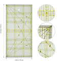Quilting Ruler 6x12 in Acrylic with Double-Color Grid and Angle Lines
