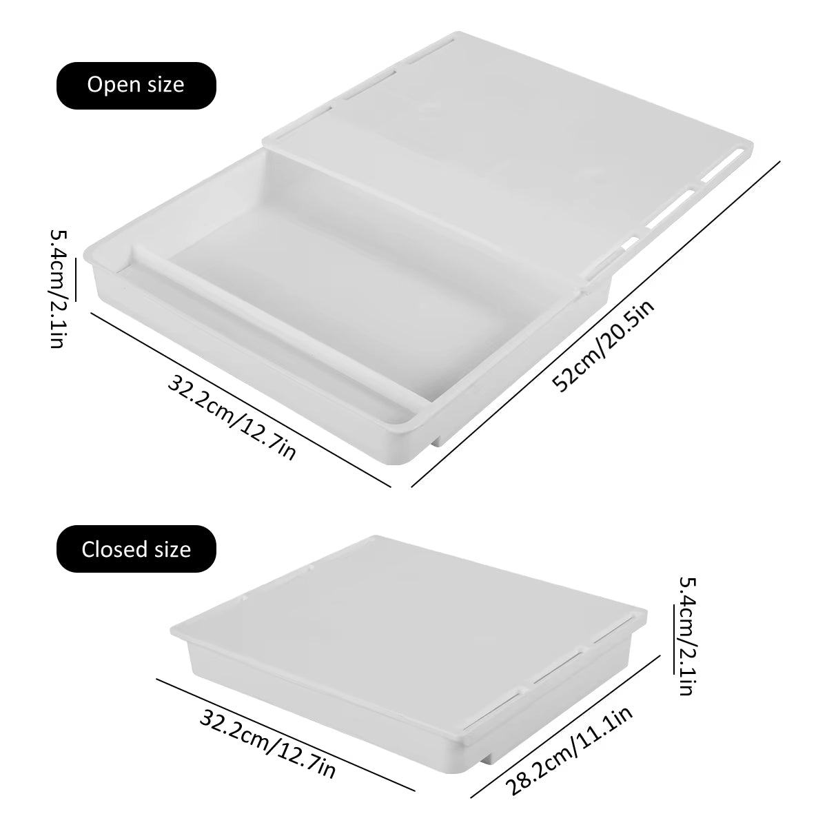 Self-Adhesive Under Desk Drawer, Hidden Pull-Out Tray – image 8