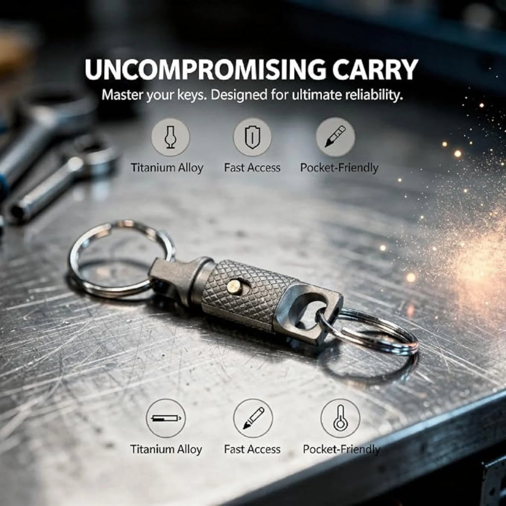 Titanium Keychain – Quick-Release 360° Swivel Key Ring – image 4