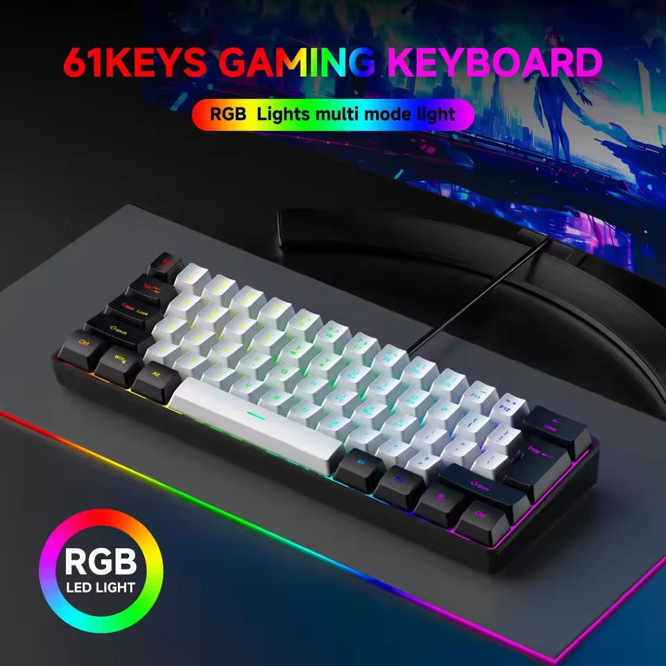 Mini Mechanical Keyboard – 61-Key Wired RGB Backlit Keyboard – image 5