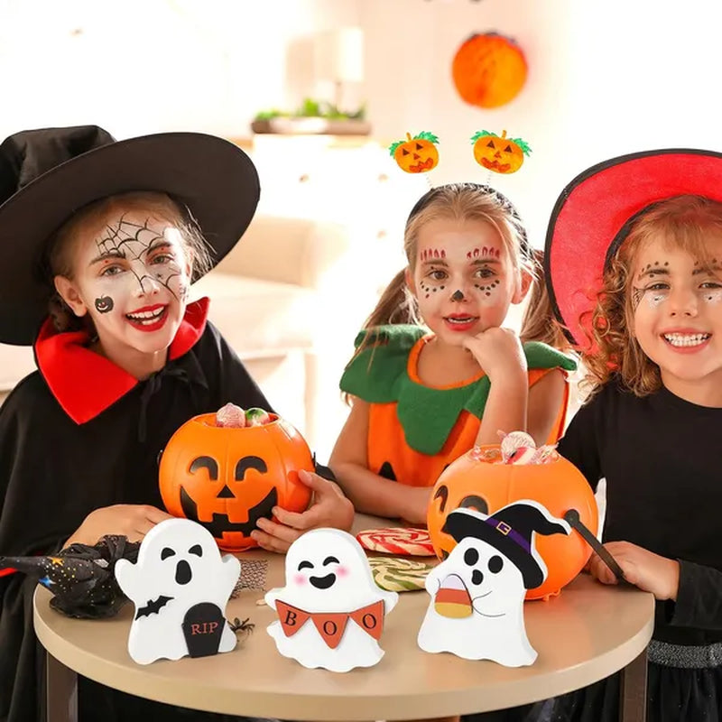 Halloween Tiered Tray Decor, Wooden Ghost Signs Set of 3 – image 4