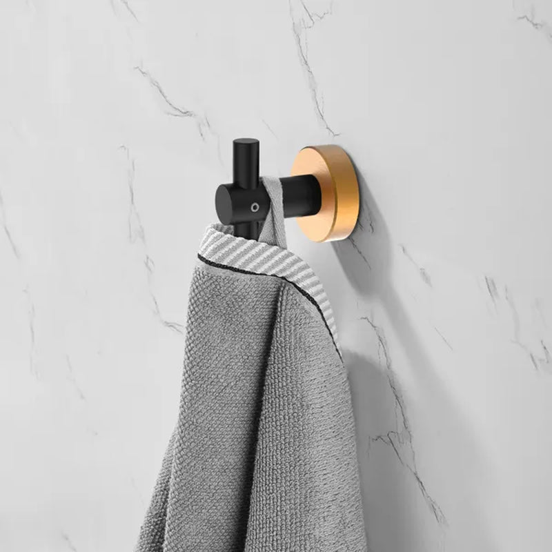 6-Piece Bathroom Hardware Set with 24 in Towel Bar, Aluminum, Black Gold – image 9