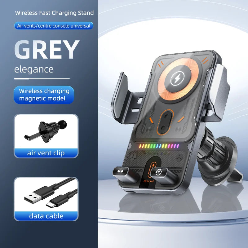Auto-Clamping Wireless Car Charger Mount – 15W Vent Holder – image 8