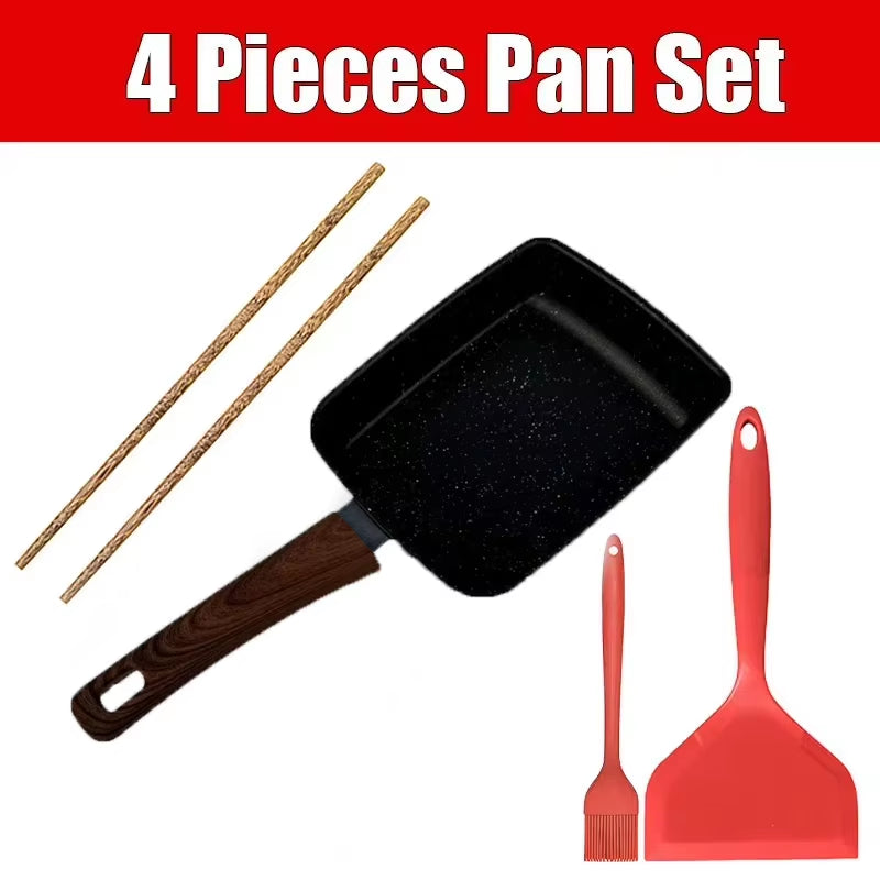 Tamagoyaki Pan Set – Nonstick Rectangle Omelette Egg Pan