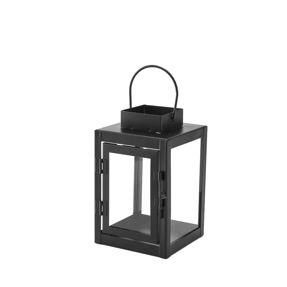 Candle Lantern - Black Wrought Iron Hanging Tealight Holder