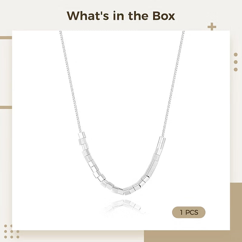 Sterling Silver Square Pendant Necklace with Gift Box – image 2