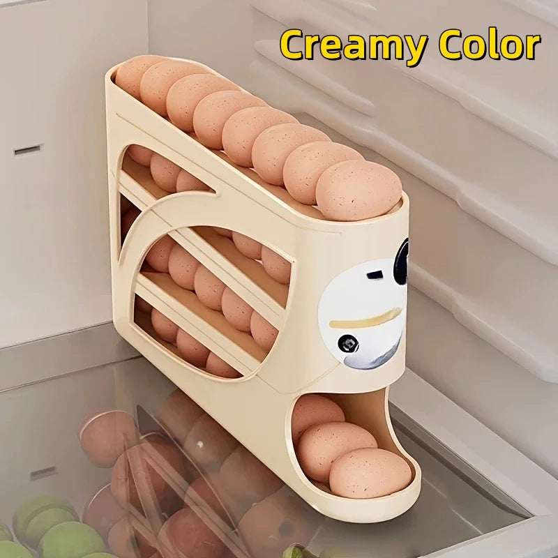 3-Tier Rolling Egg Holder for Fridge - Space-Saving Egg Organizer – image 8