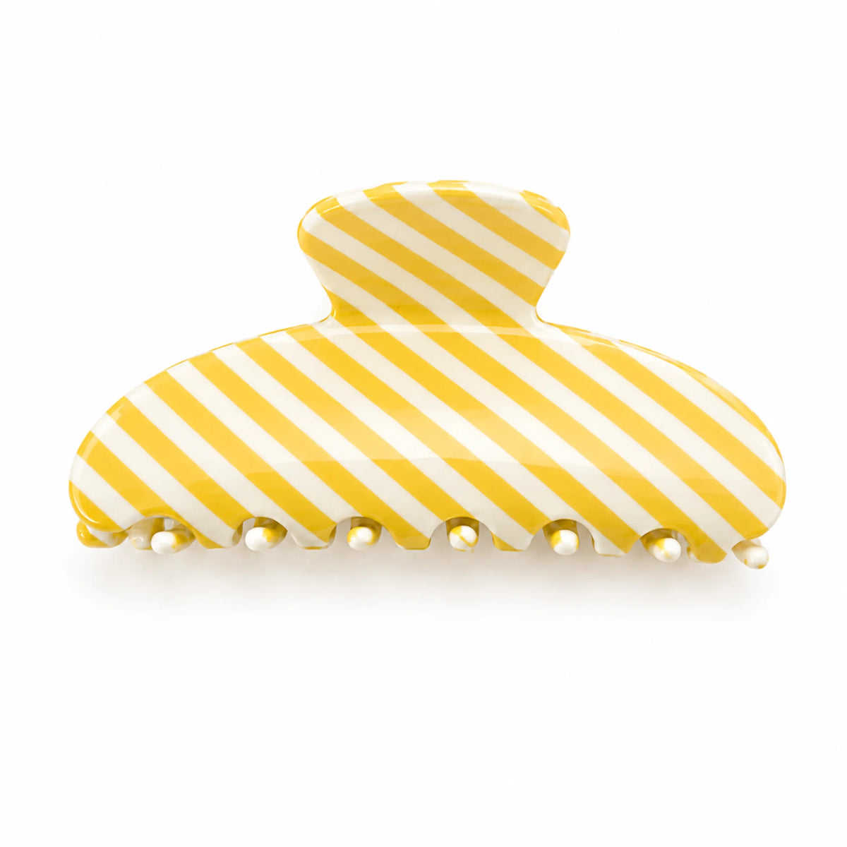 Hair Claw Clip – Striped Acetate, Medium Hold – image 8