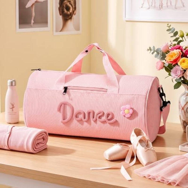 Corduroy Dance Tote Bag - Embroidered Dance Bag, Pink – image 2