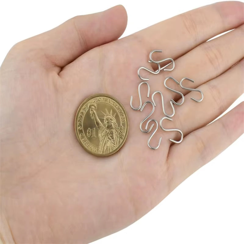 Mini S-Hook Ornament Hooks – 100 Pack with Storage Box – image 4