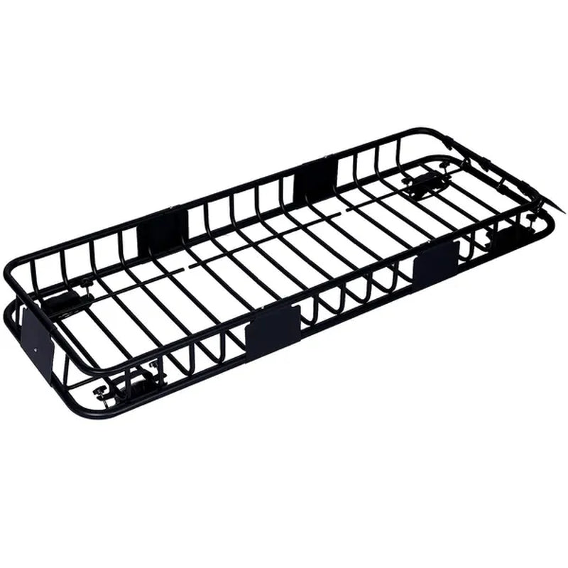 Rooftop Cargo Carrier Basket 64 Inch Steel Roof Rack with Straps – image 6