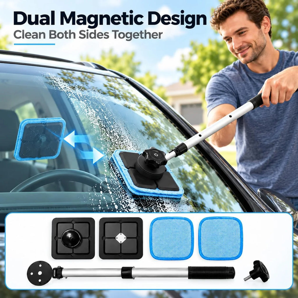 Windshield Cleaner Tool Extendable Magnetic, Inside Glass to 18.5 in – image 3