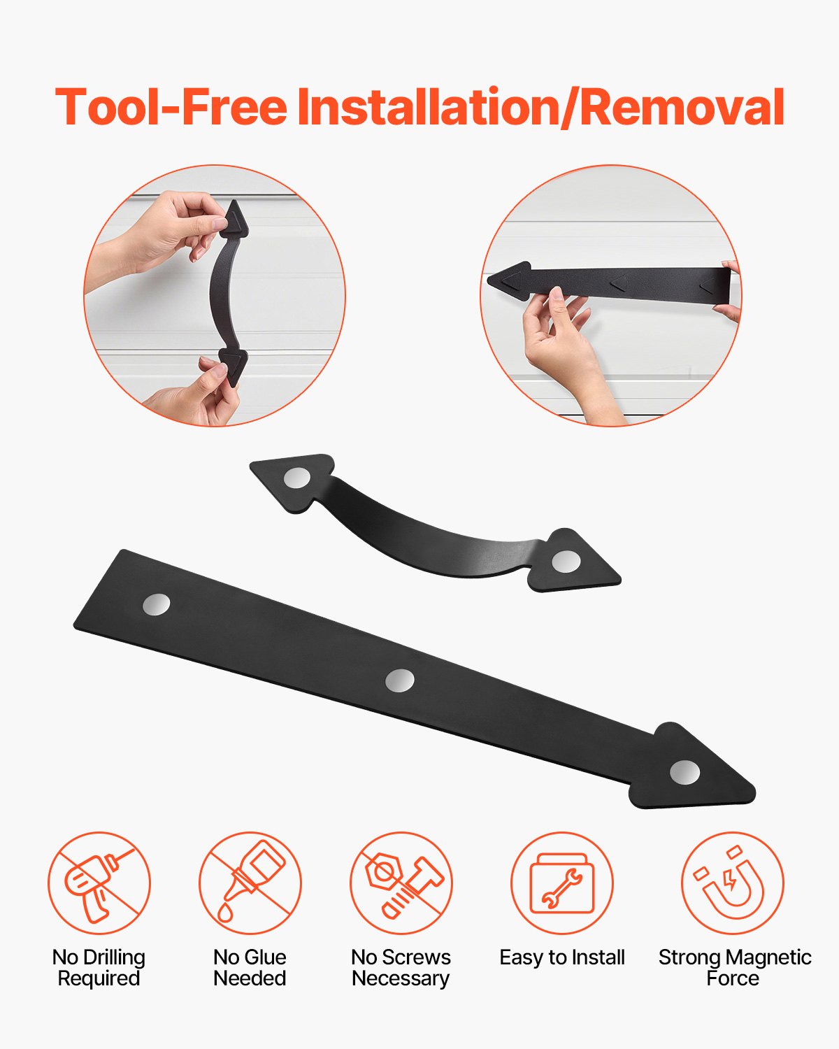 Magnetic Garage Door Hardware Kit - 4 Faux Hinges + 2 Handles – image 5