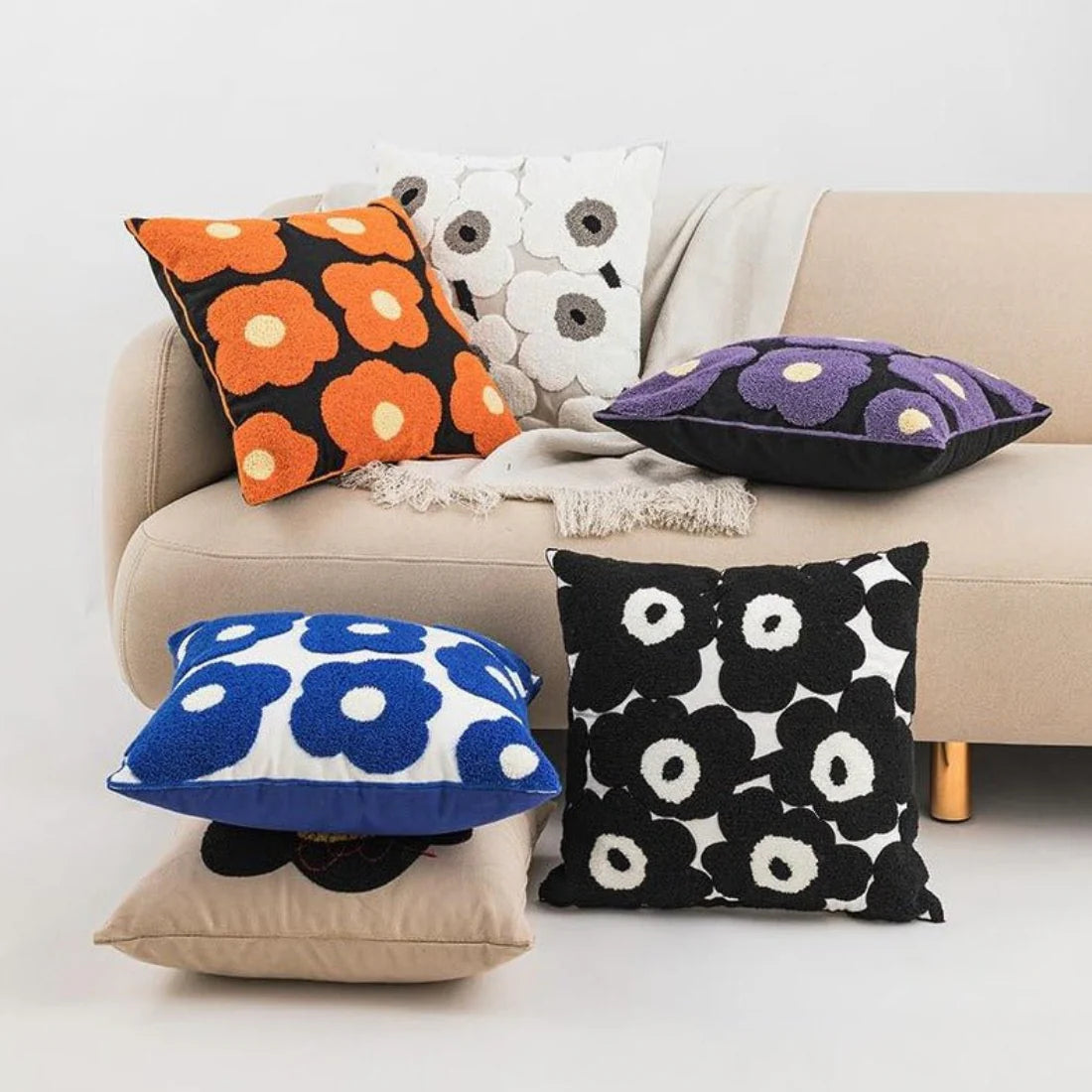 Whimsical Sunflower Throw Pillow Cover