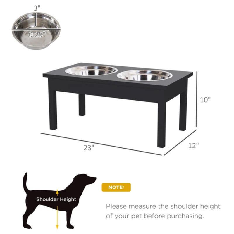Pet Feeder Station with Storage, Raised 2-Bowl Dog Feeding Cabinet – image 3