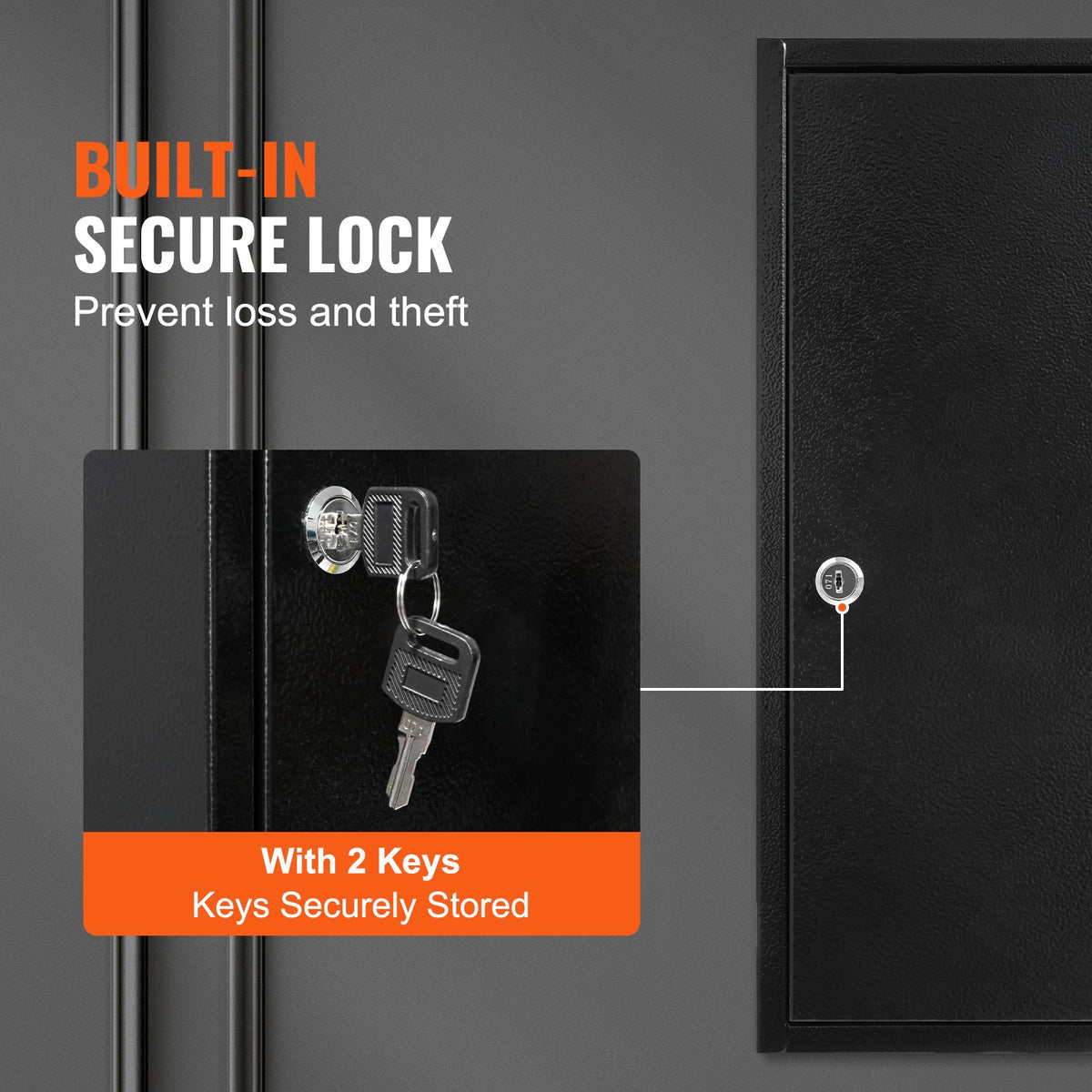 100-Key Lockable Steel Key Cabinet with Adjustable Racks and Key Tags – image 3
