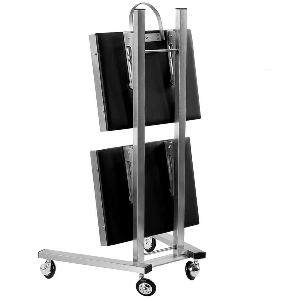 2 Tier Stainless Steel Salon Spa Rolling Cart with Folding Trays
