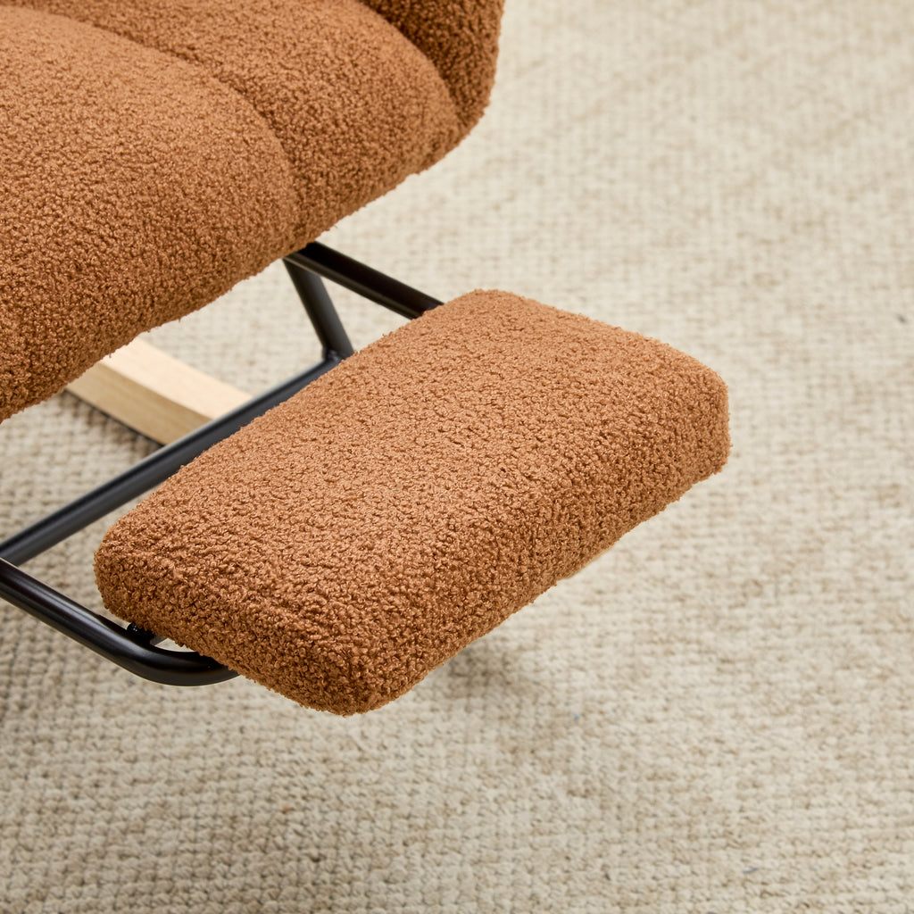 Teddy Fleece Wingback Nursery Glider Rocker with Ottoman Set – image 19