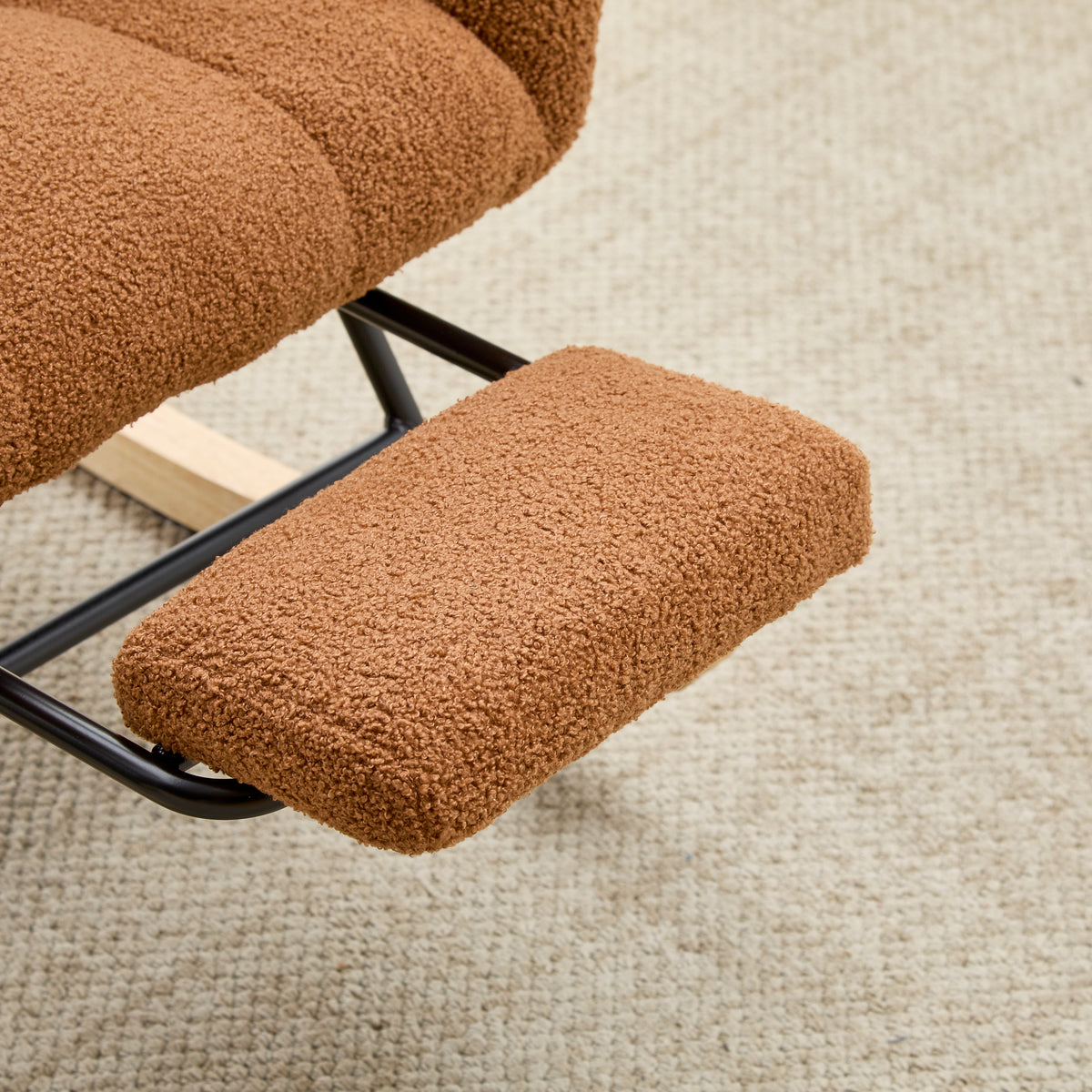 Teddy Fleece Wingback Nursery Glider Rocker with Ottoman Set – image 19