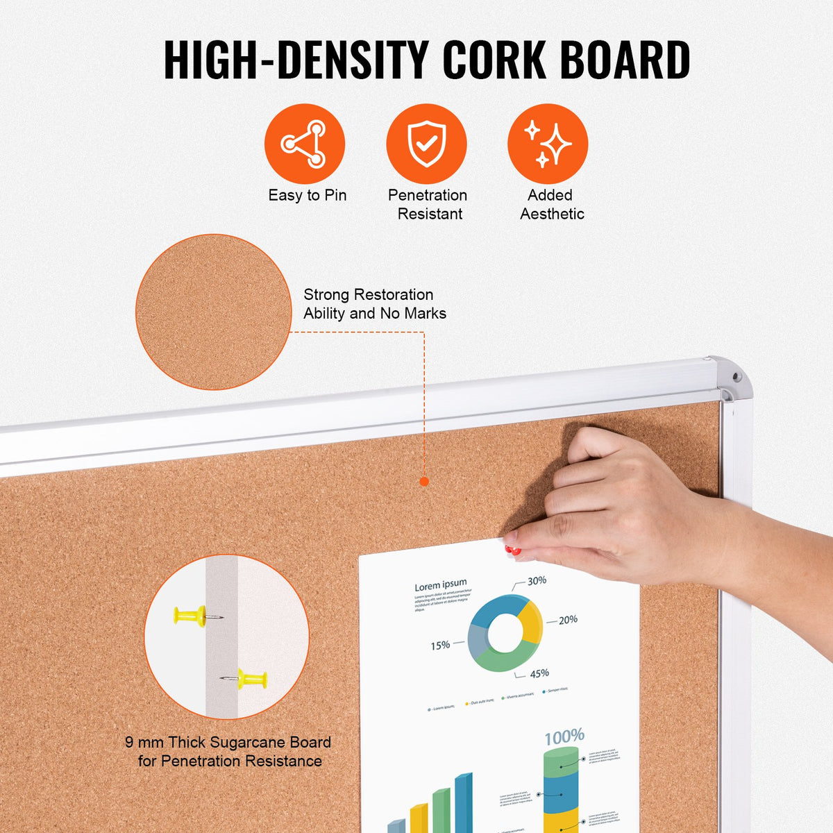 Lockable Enclosed Cork Board 36 x 24 in with Aluminum Frame – image 4