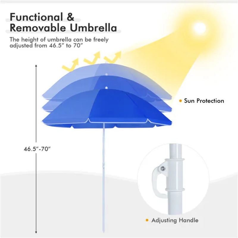 Double Folding Camping Chair with Umbrella and Cooler Bag – image 5