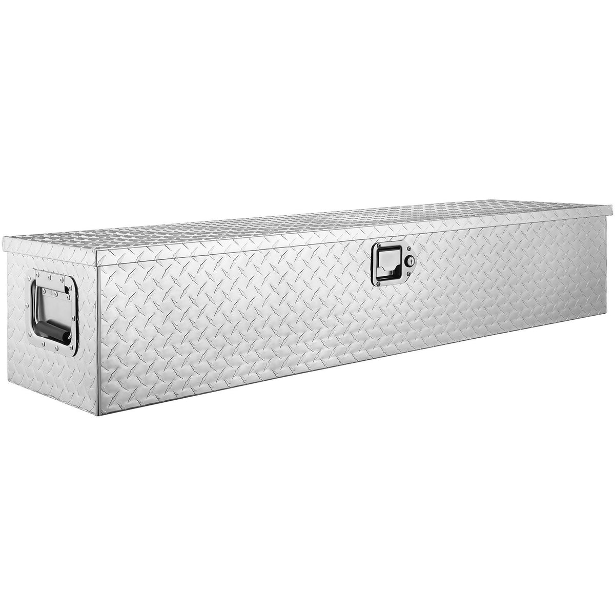 Truck Bed Tool Box 48 in Aluminum, Diamond Plate Chest with Lock
