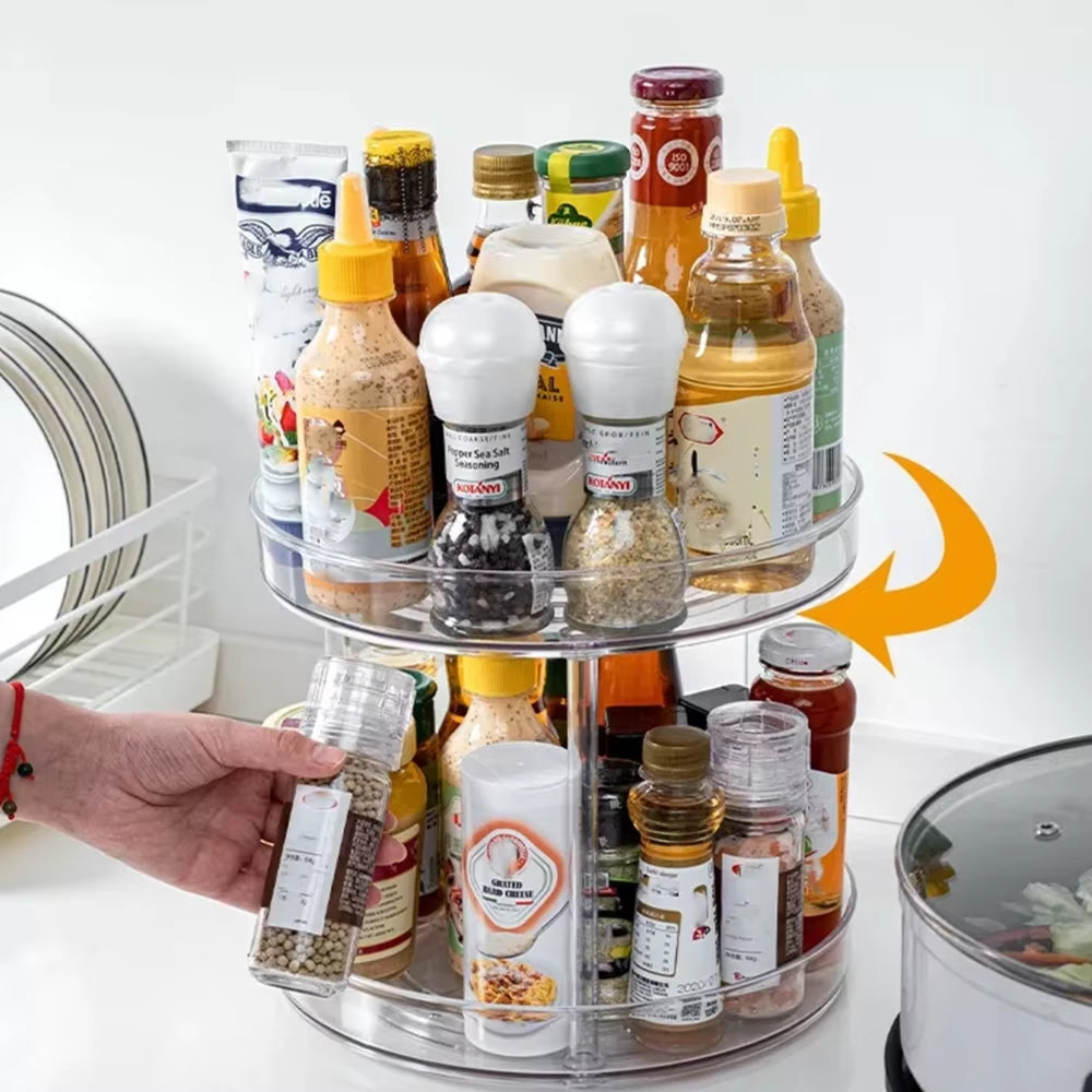 Rotating Turntable Organizer - Clear Spinning Spice & Vanity Tray – image 7
