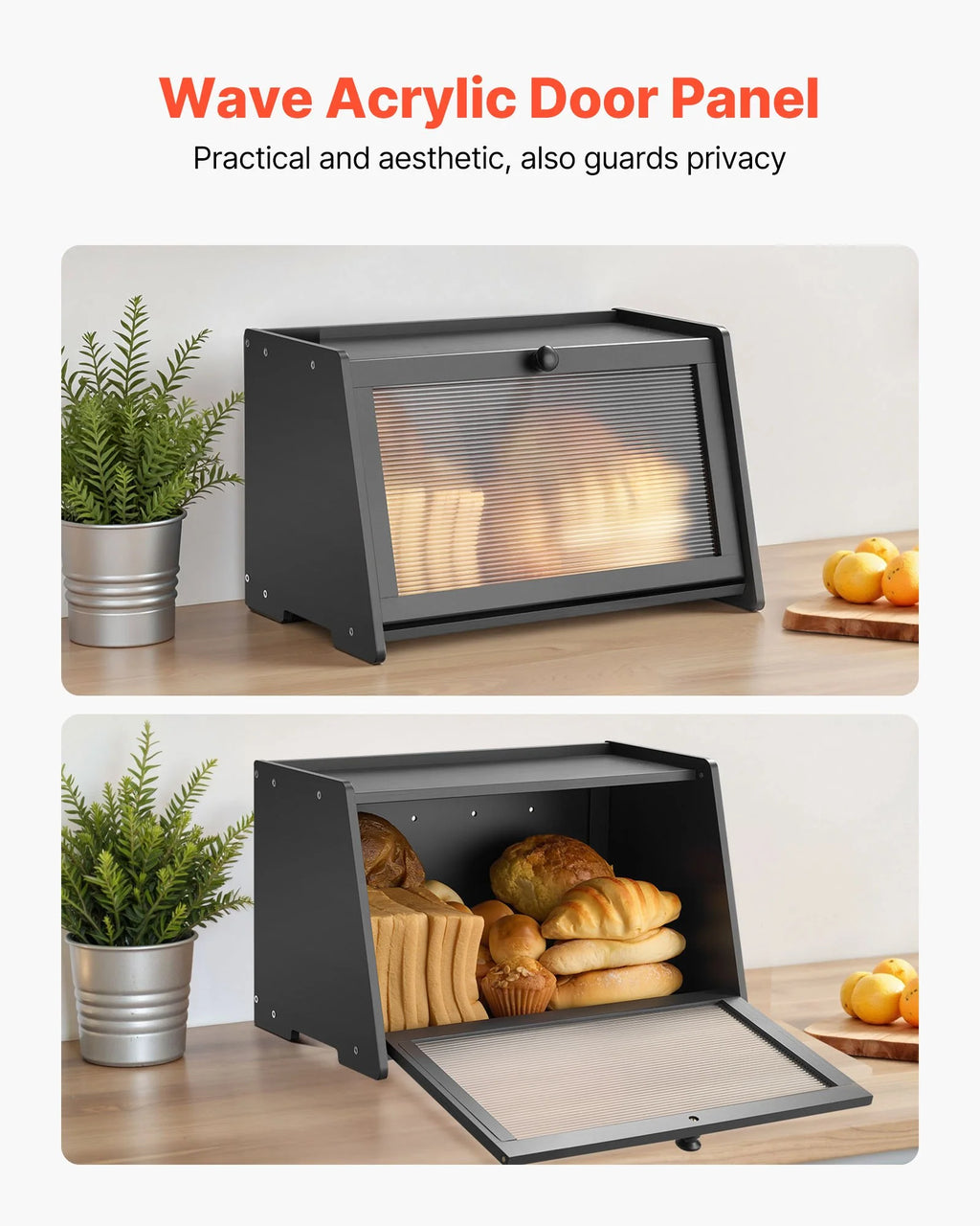 Bread Box - Large Bamboo Kitchen Counter Bread Storage – image 4