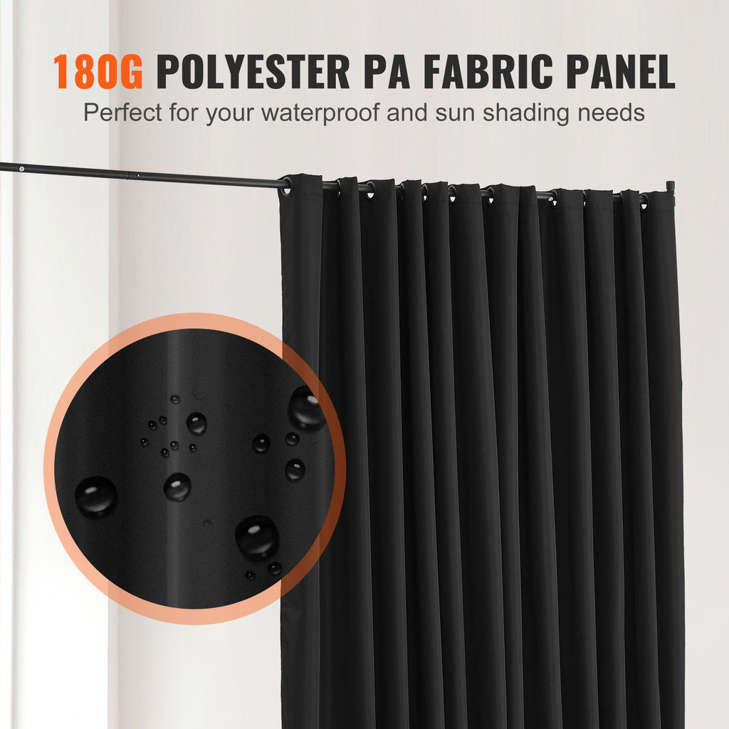 Rolling Curtain Room Divider Stand with Lockable Wheels – image 6