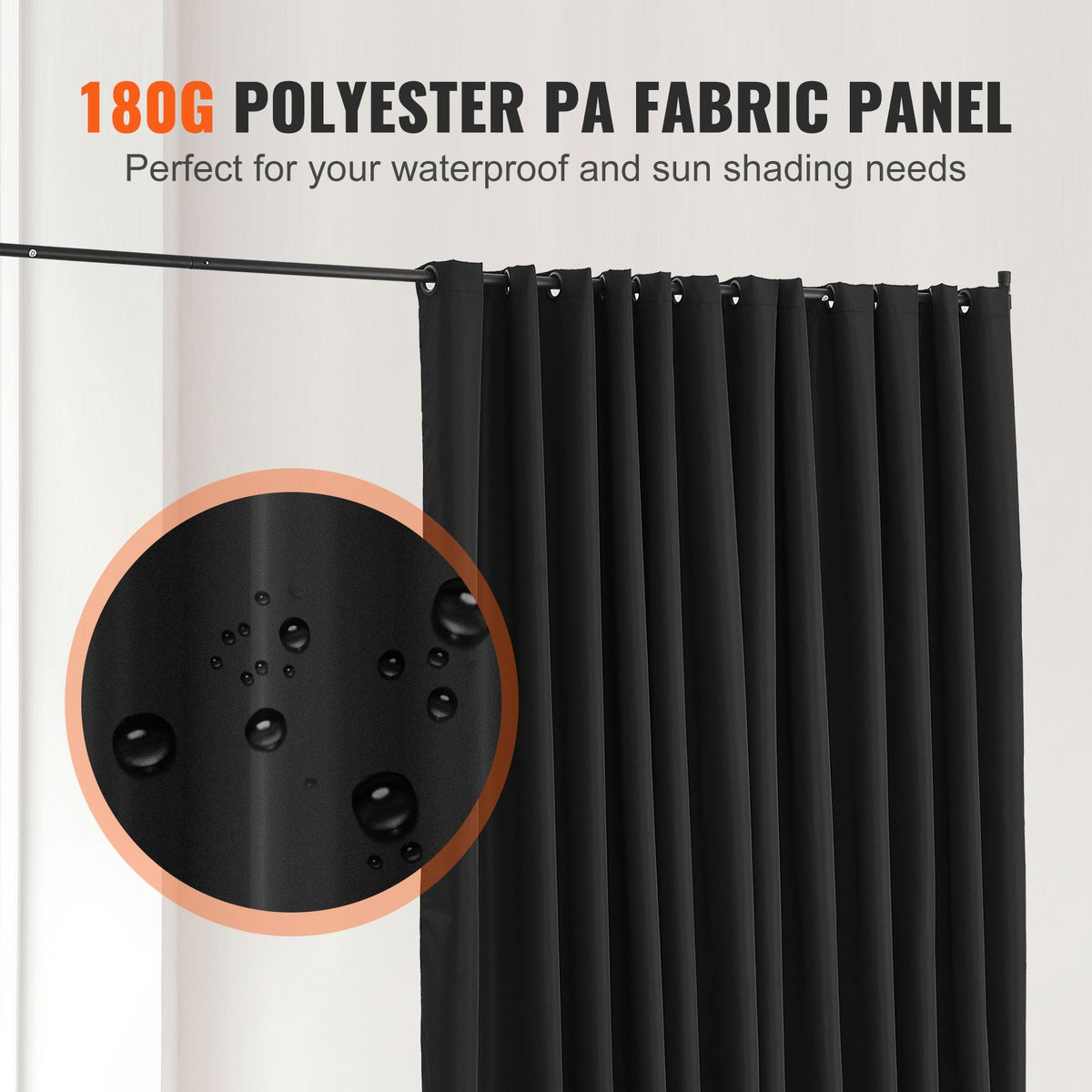 Rolling Curtain Room Divider Stand with Lockable Wheels – image 6