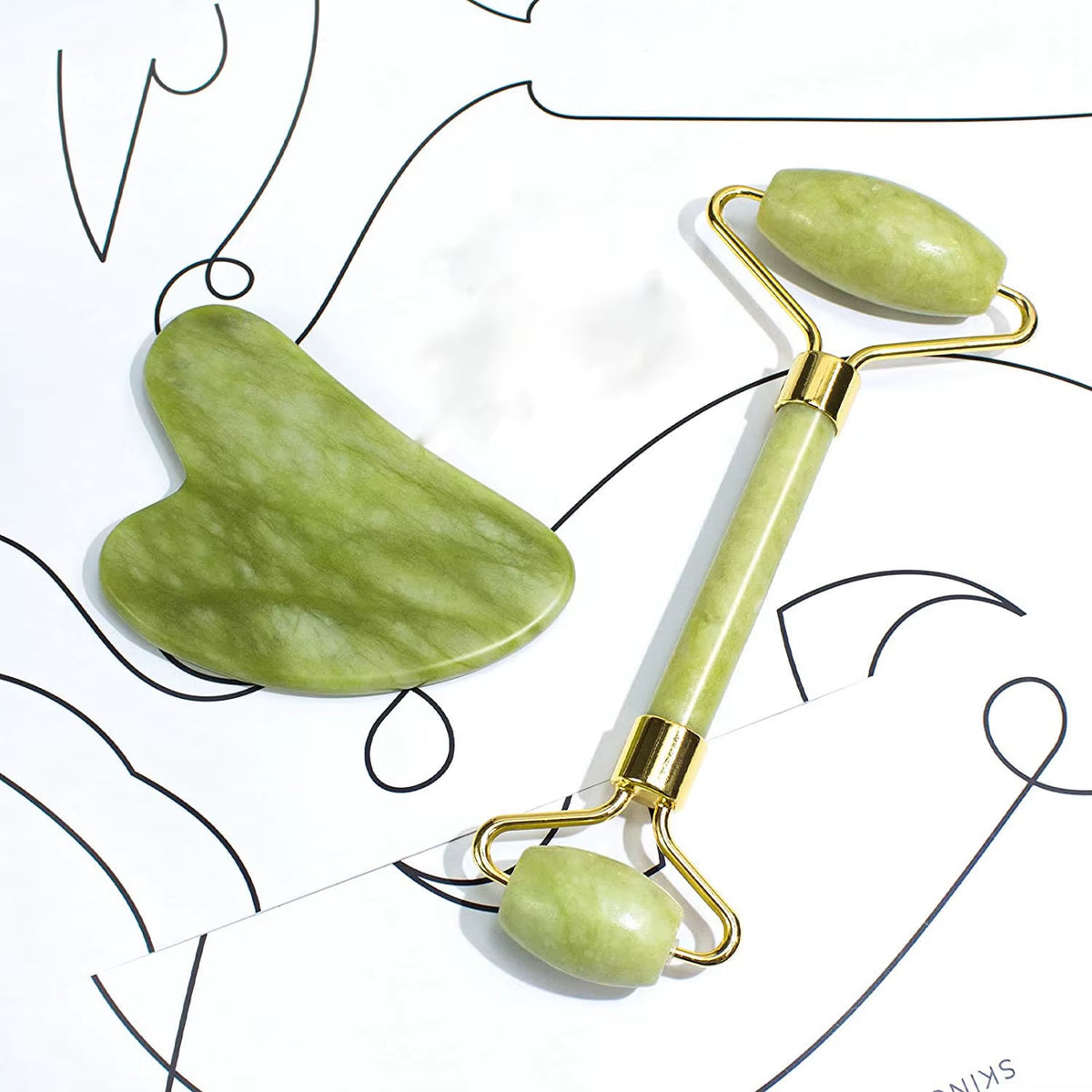 Gua Sha Stone Set - 2-Piece Facial Massage Tool – image 7