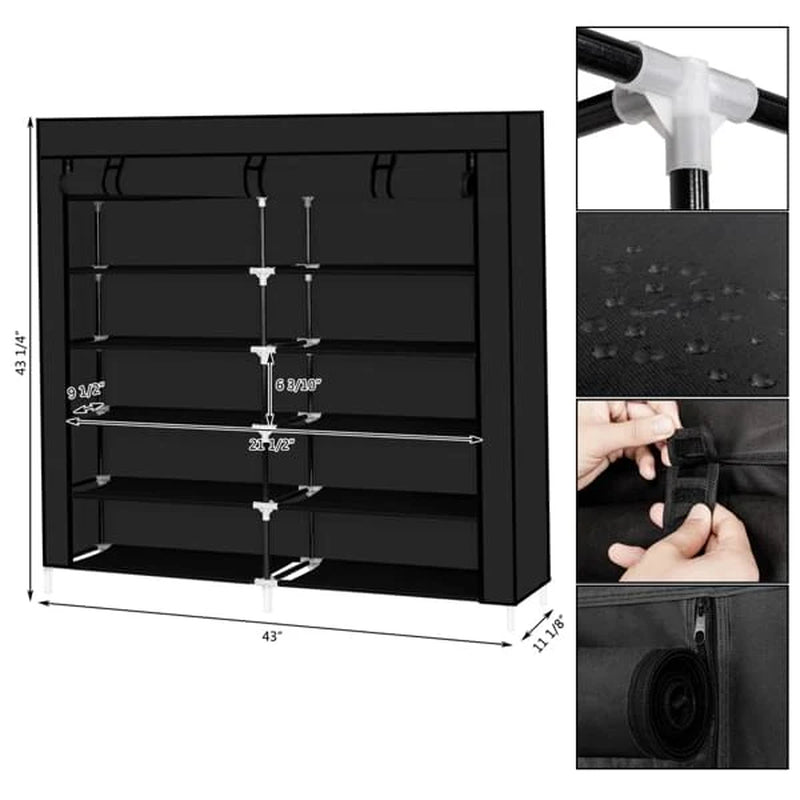 Shoe Cabinet 7-Tier 14-Cell with Zippered Dust Cover – image 2
