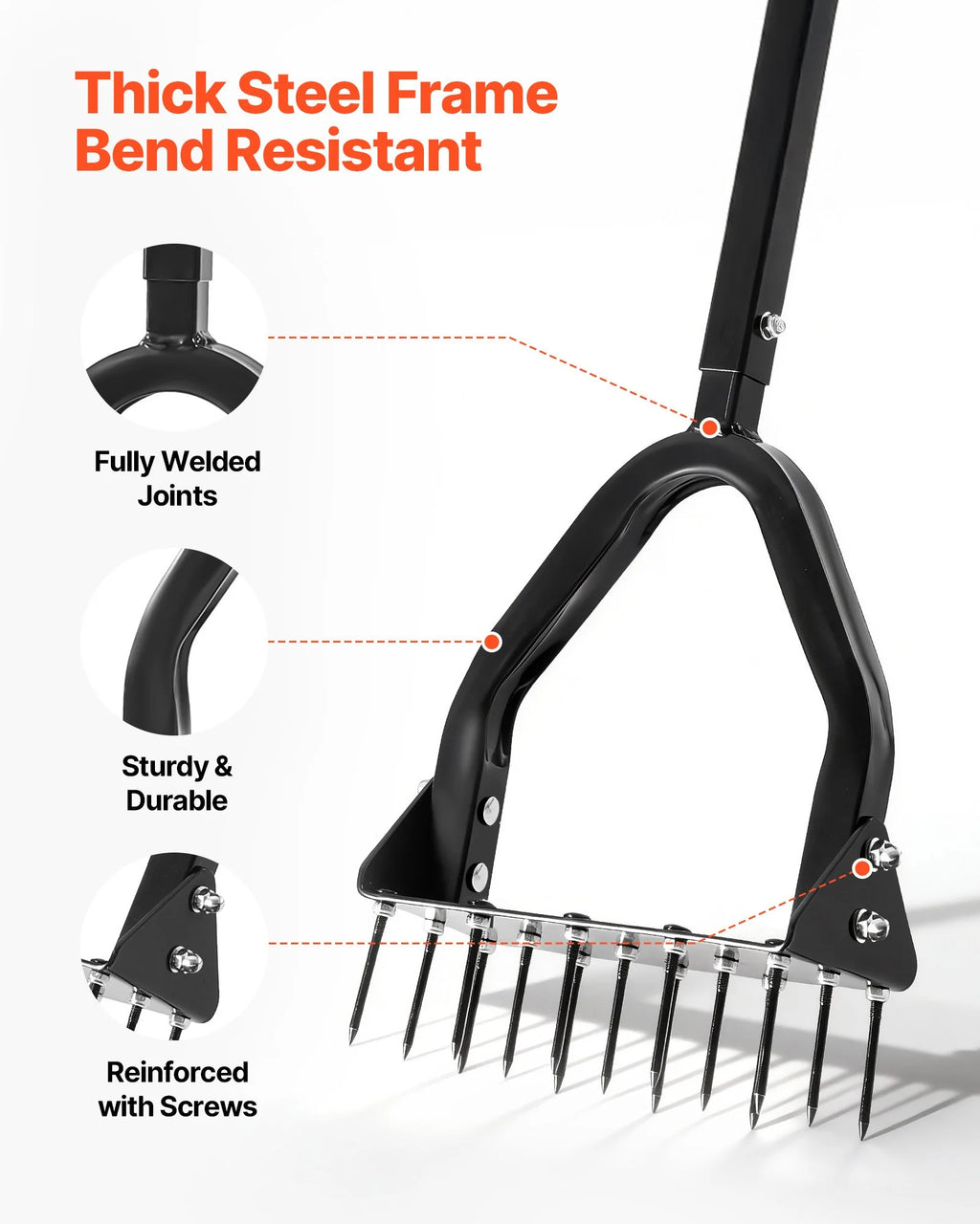 Lawn Aerator - Manual Spike Aerator Tool with 15 Steel Spikes – image 2