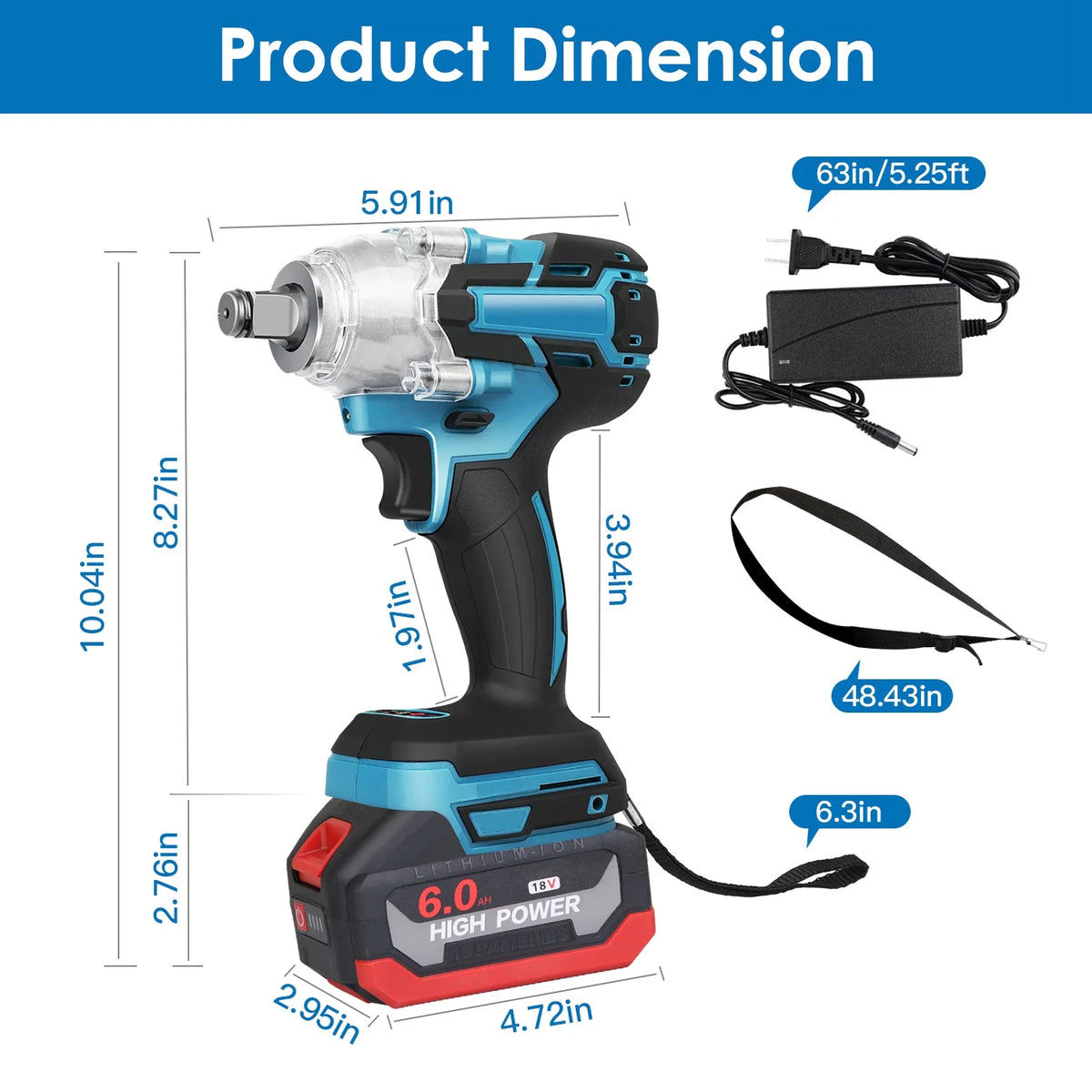 Cordless Impact Wrench 3-in-1 Brushless 1/2 in with 2 Batteries – image 2