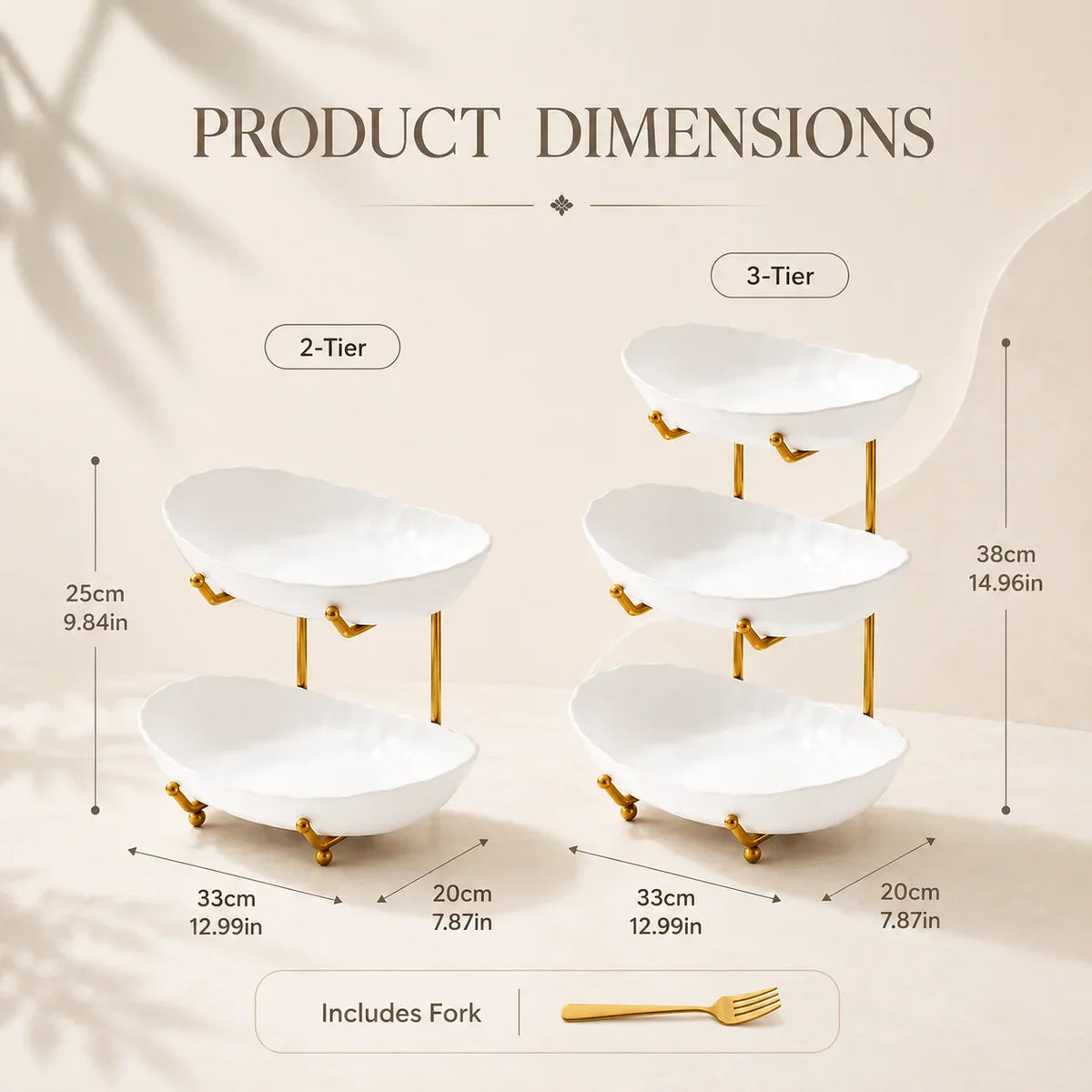 Fruit Bowl Stand 3-Tier with Metal Frame, Countertop Basket – image 4