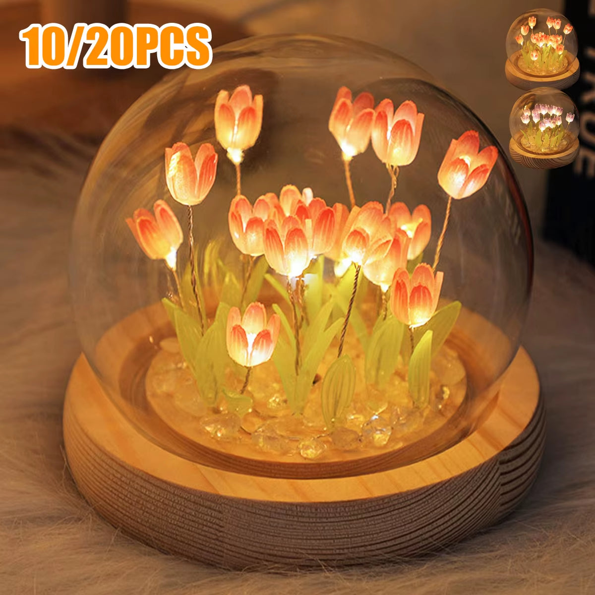 Tulip Night Light DIY Kit - Battery Operated LED Flower Lamp