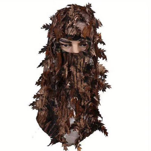 3D Leafy Camo Hunting Face Mask, Breathable Full Face Cover