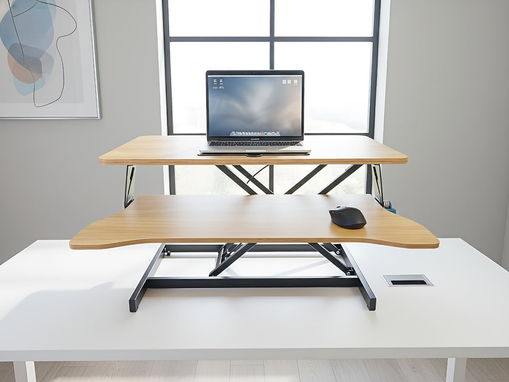 32 in Standing Desk Converter with Keyboard Tray, Height Adjustable – image 5