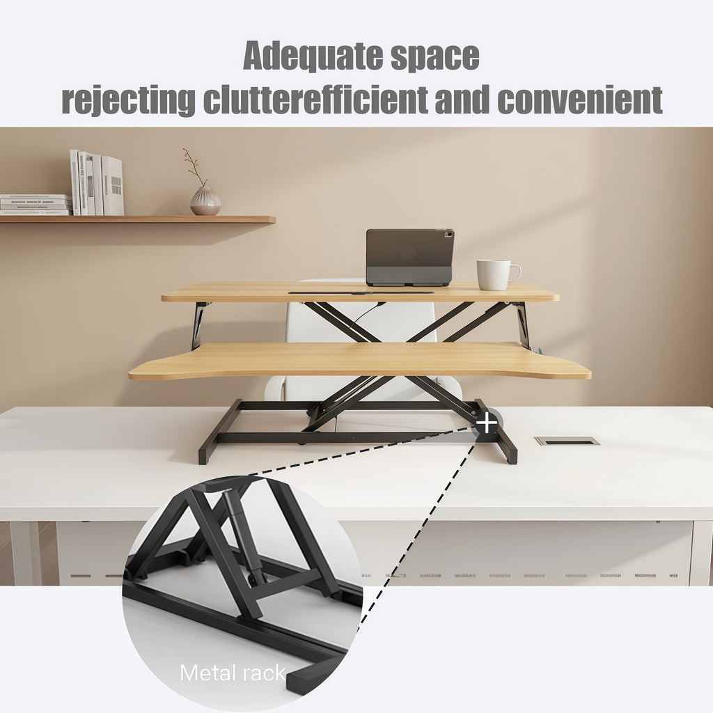 32 in Standing Desk Converter with Keyboard Tray, Height Adjustable – image 4