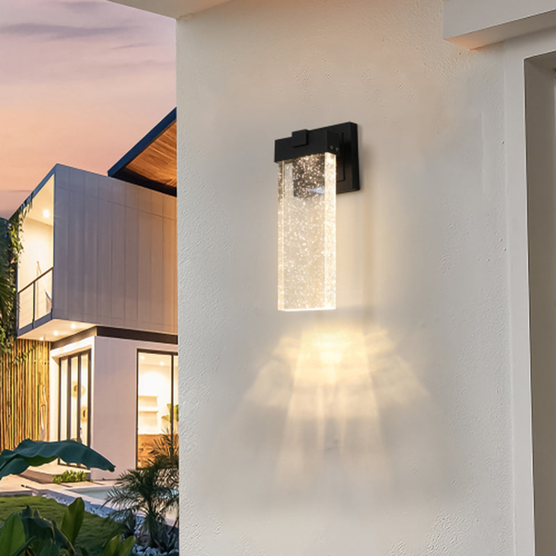 Outdoor Crystal Bubble Wall Lights 2 Pack, Black Waterproof Sconces – image 2