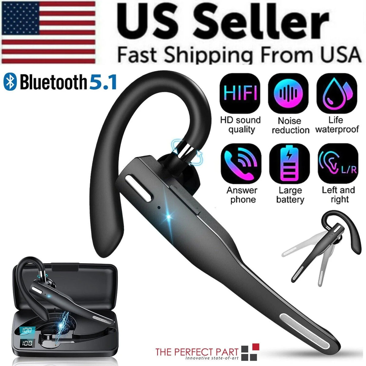 Trucker Wireless Headset with Boom Mic, Noise Cancelling