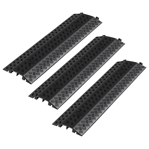 Drop over Cable Cover, 17,500 Lbs/Axle Load Capacity, Heavy Duty Cable Hose Protector Ramp, Floor Cord Cover, for High Walking Traffic Areas, Indoor, Outdoor, Home, Office, Warehouse, 3 Pack