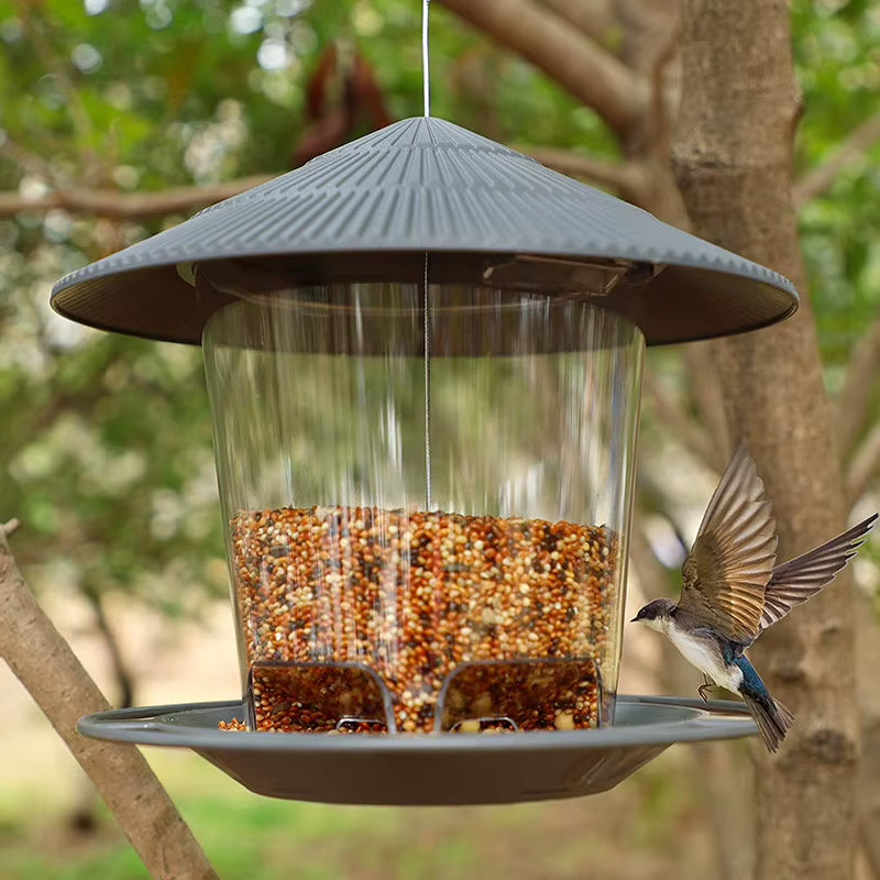 Hanging Bird Feeder - Covered Round Wild Bird Seed Station – image 5