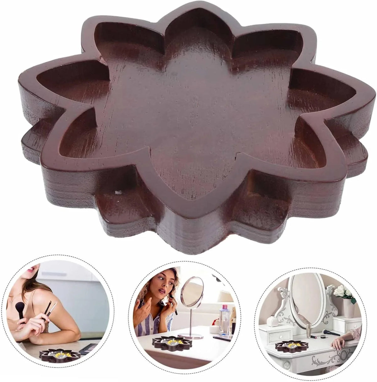 Lotus Wood Jewelry Tray - Natural Wood Trinket Dish – image 3