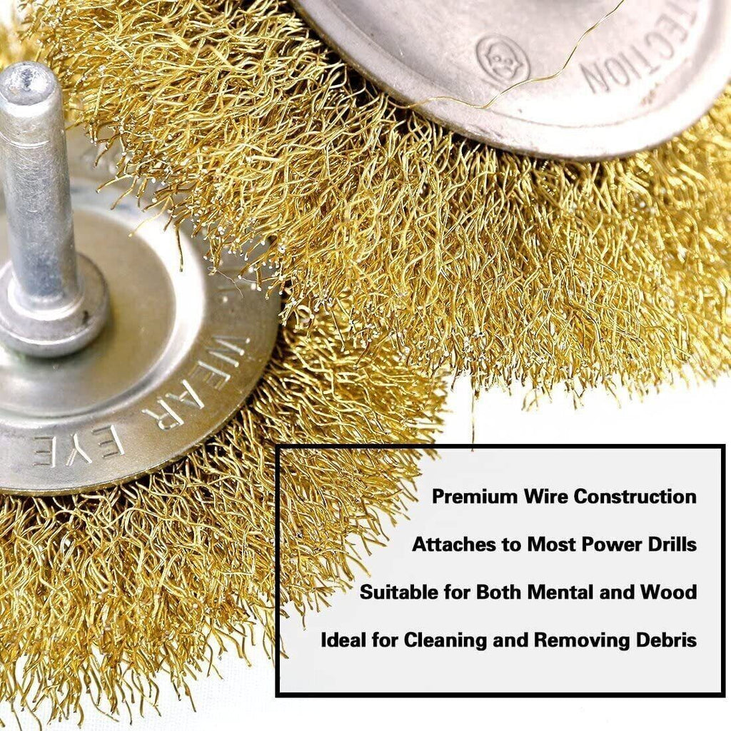 Wire Brush Wheel Set – 2 Pack of 3 Drill Cup Brushes – image 6